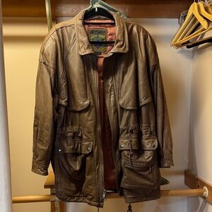 Sale! Midway Men's Leather Field Jacket with Utility Pockets